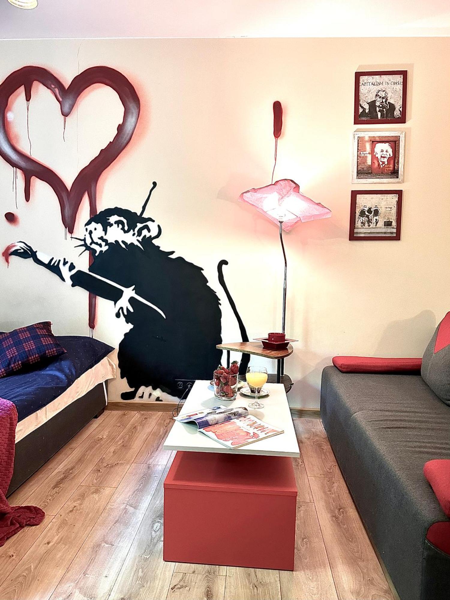 "Banksy" Art Apartman Varsó Kültér fotó